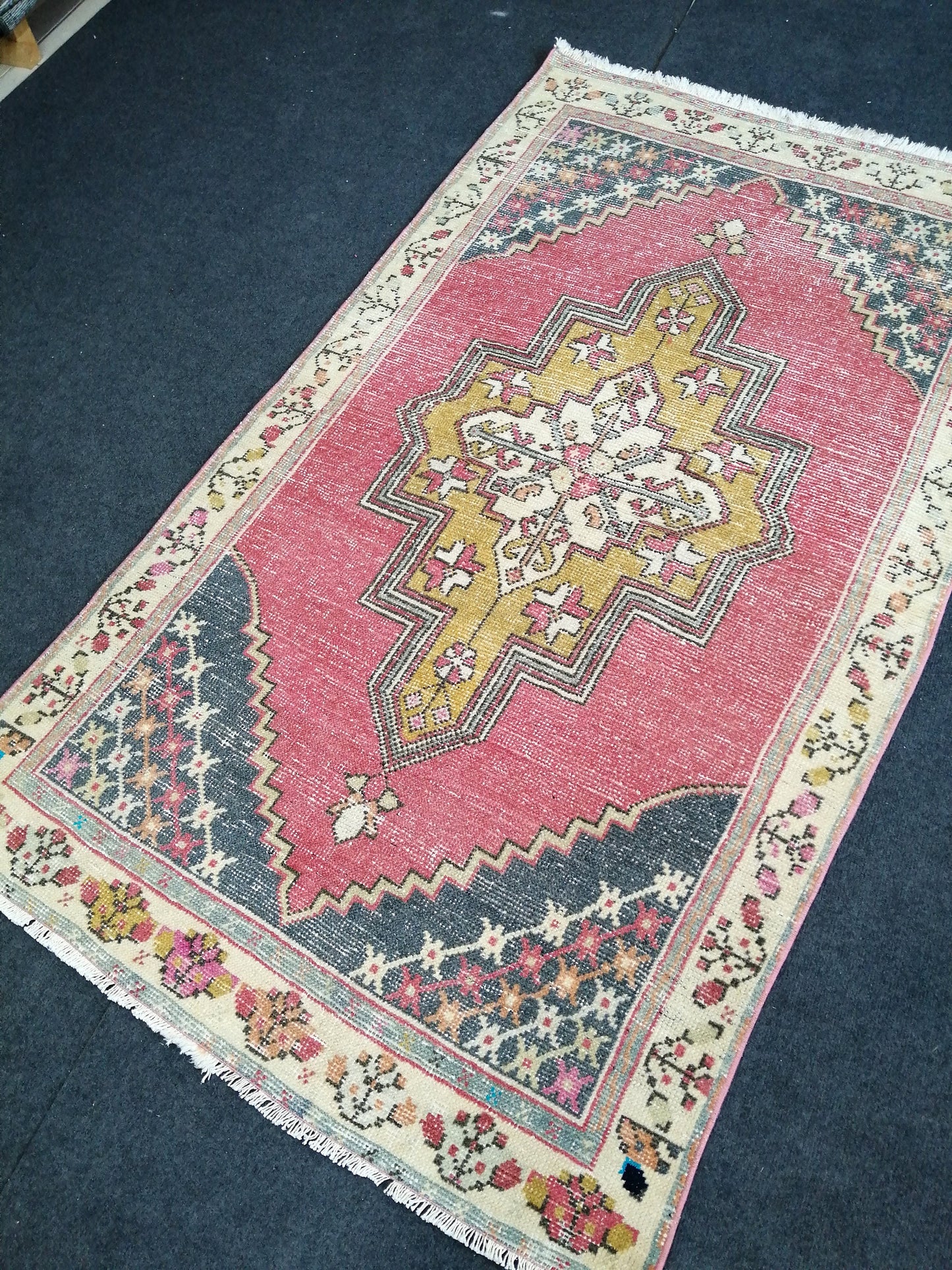 6 x 3.5 Turkish Rug, Oushak Rug, Oushak Rugs, Wool Oushak Rug, Blue Oushak Runner Rugs, Muted Rug, Vintage Rug, Hand Made Rug
