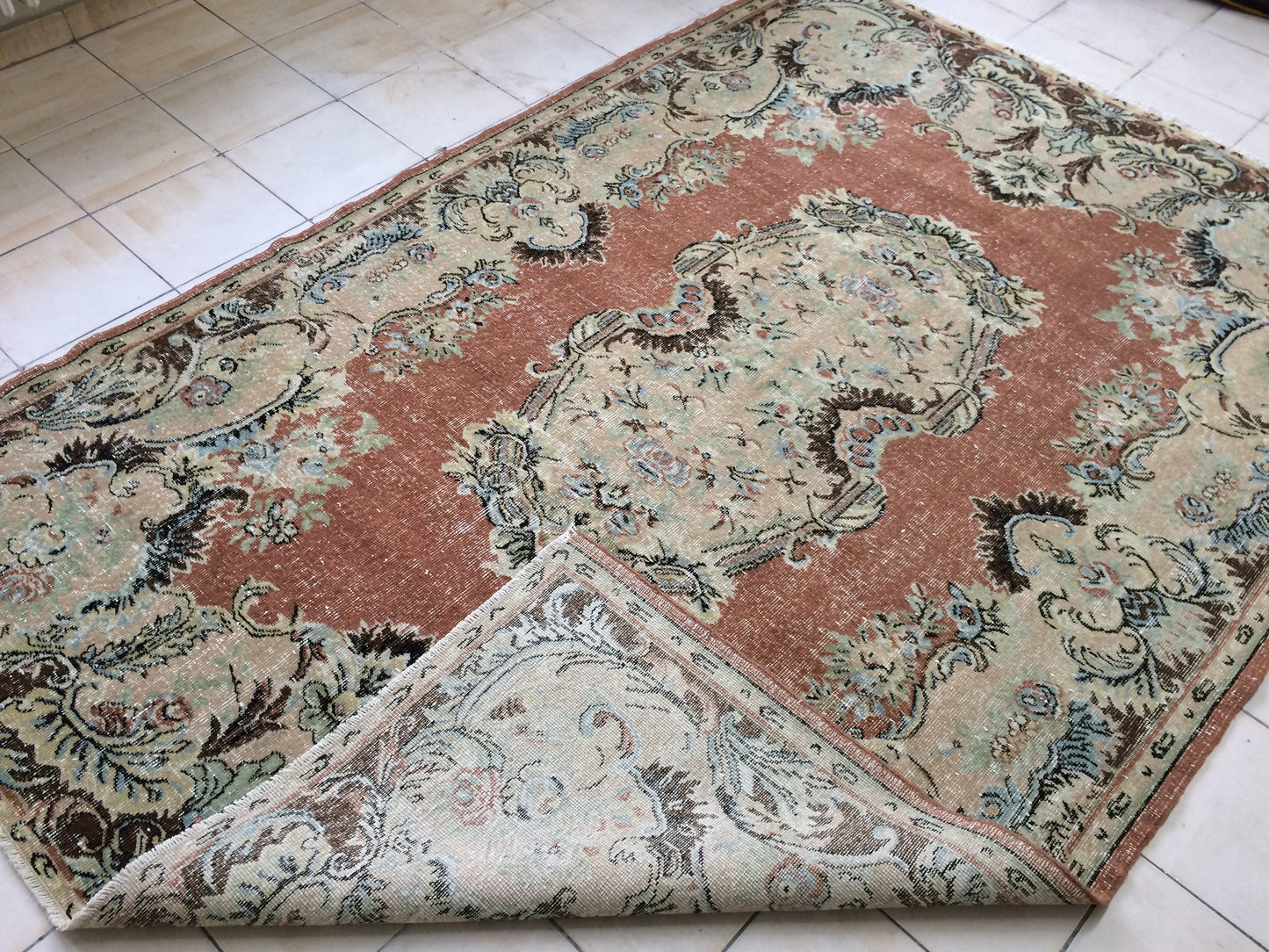 6.5 x 9.6 Oushak Rug Large Area handmade Rug Vintage Rug Hand Made Oriental Rug Turkish Rugs Distressed Rug