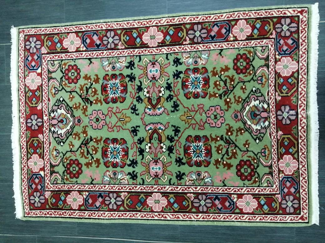 Quality Hand Made Rug 5.8 x 3.6 Green Rug, Oushak Rug, Bohemian Rug, Rug Runner, Turkish Rug, Farmhouse Rug, Vintage Rug, Wool rug