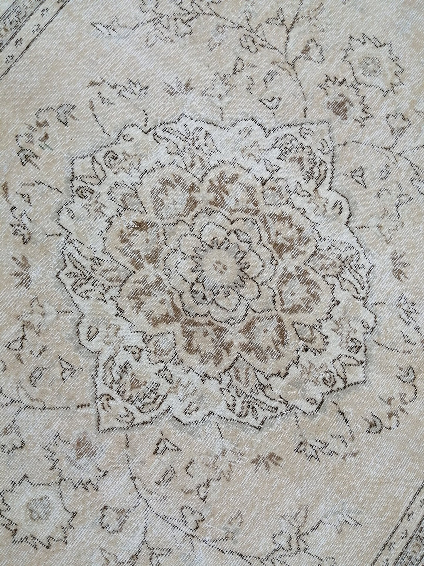 Neutral Rug 6.5 x 9.6 Neutral Vintage Oushak Rug Muted Vintage Rug Wool Muted Oushak Rug Hand Made Rugs Vintage Turkish Rug