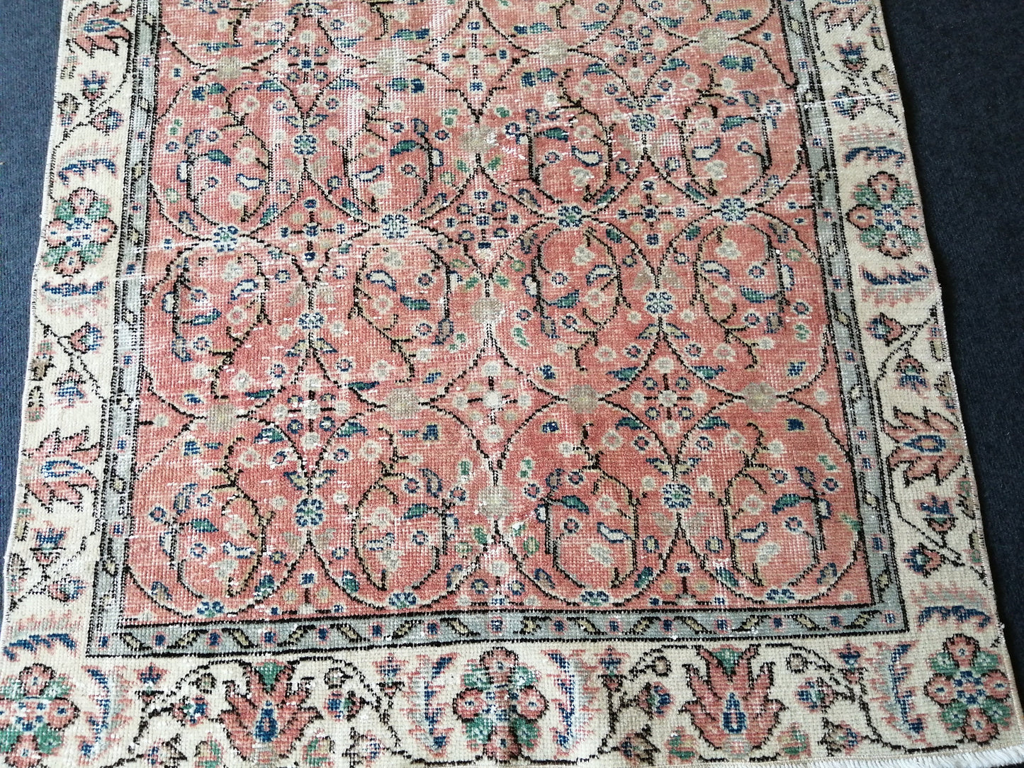 Hand Made Rug, Oushak Rug , Wool Rug Vintage Rug Floral Rug, Turkish Rug