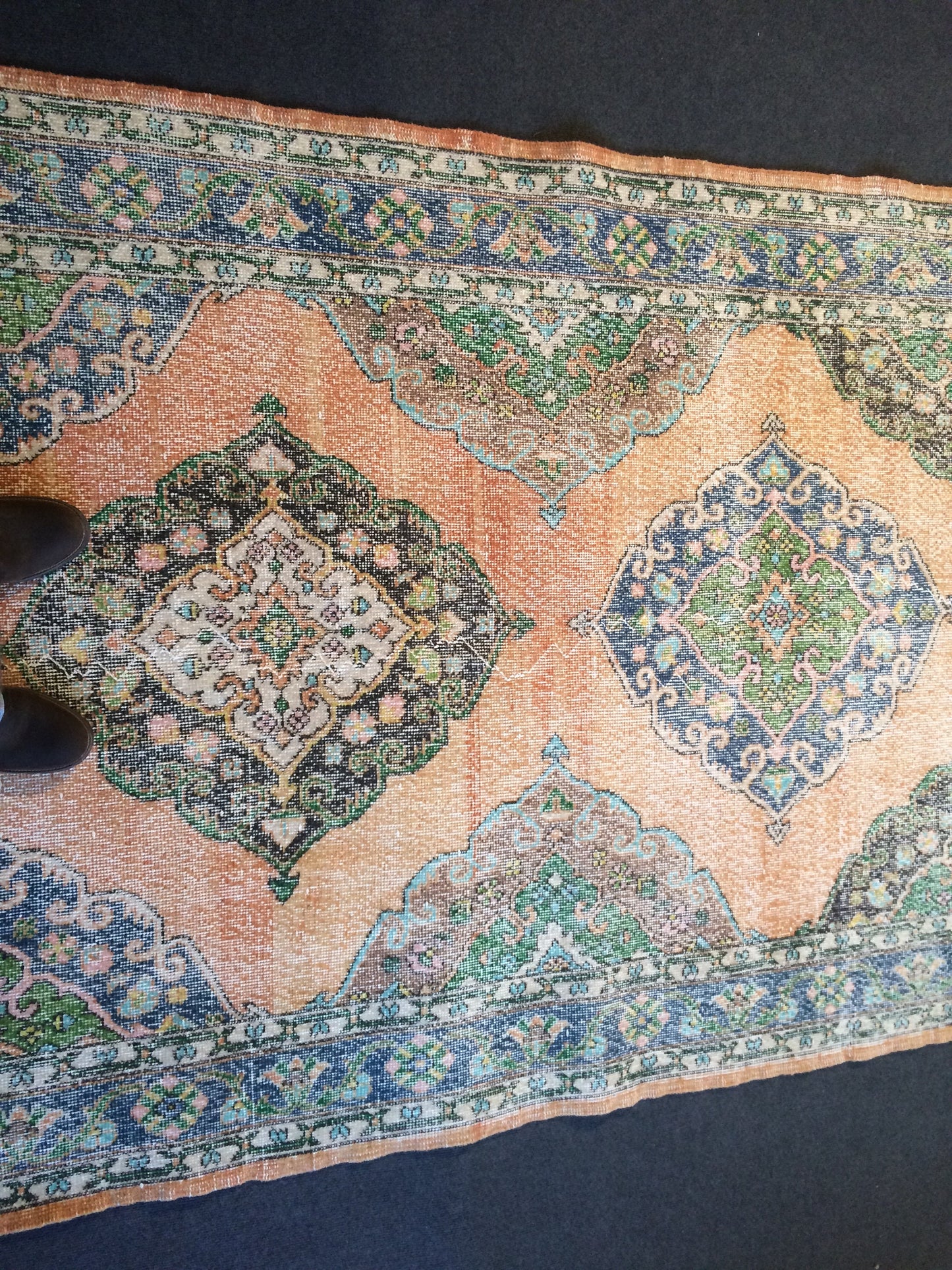 14 x 5 ft Runner Turkish Runner Rug Vintage Rug Hand Made Oushak Rug Wool Rugs