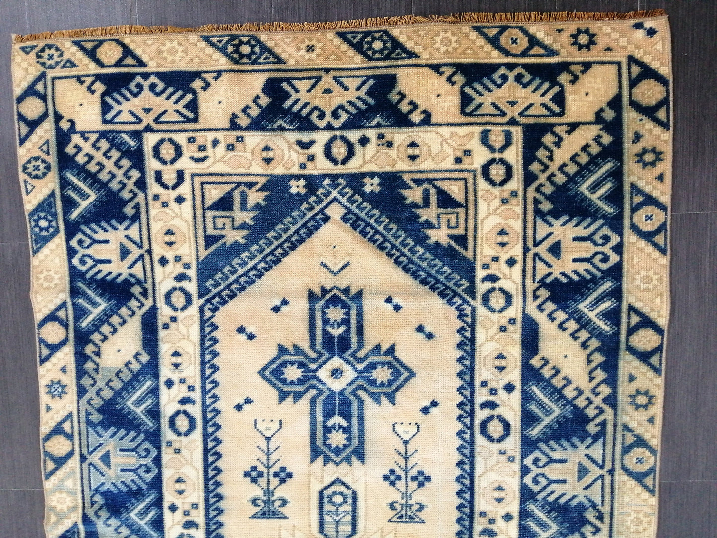 6.8 X 3.9 Rugs, Hand Made Rug, Oushak Rug, Rustic Rug, BLUE Rug, Rug Runner, Turkish Rug, Farmhouse Rug, Vintage Rug, Wool rug