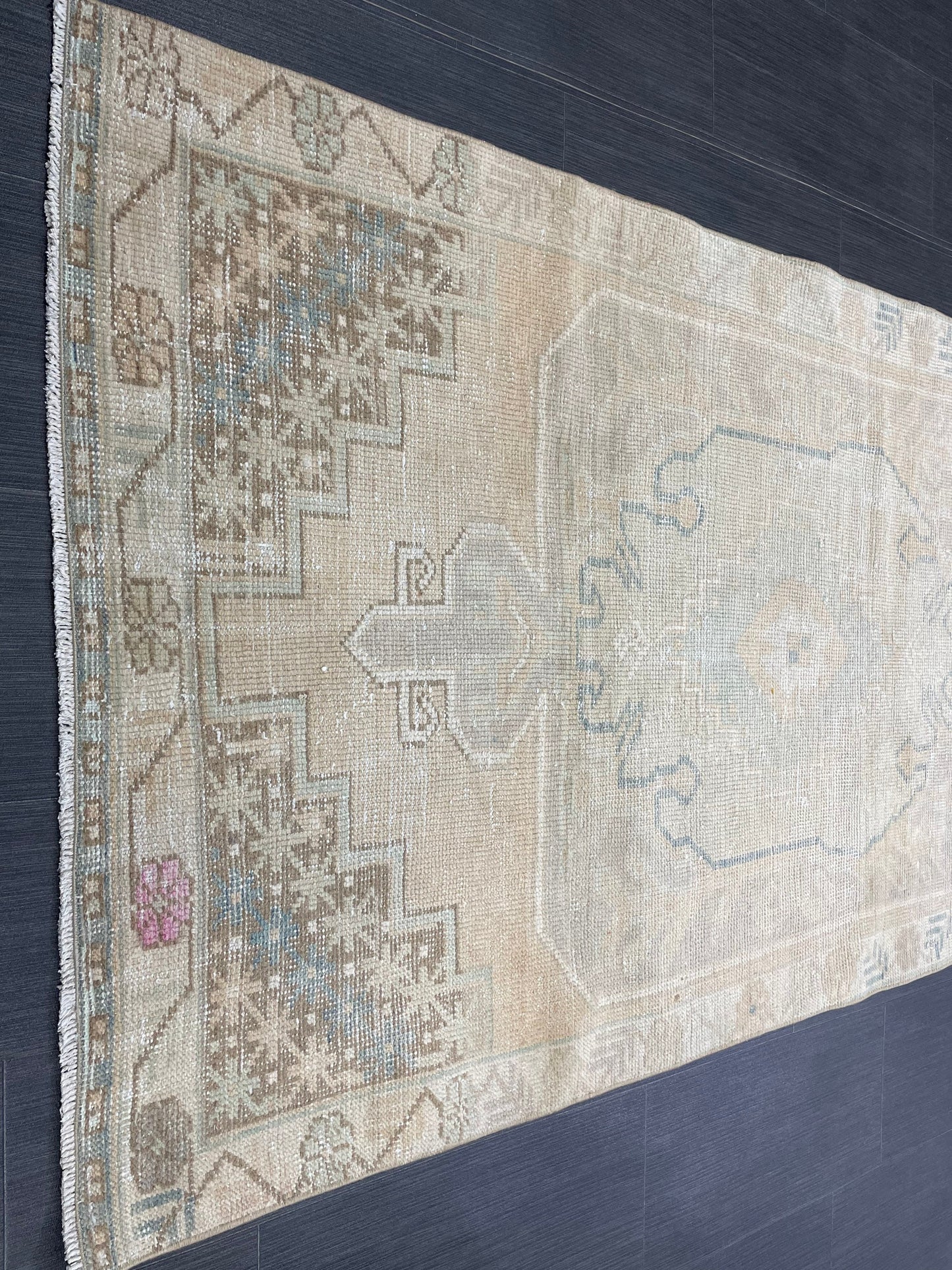 3.5 x 7 Rug Hand Made Rug Oushak Rug, Rustic Rug Distressed Rug, Rug Runner, Turkish Rug, Farmhouse Rug, Vintage Rug, Wool rug
