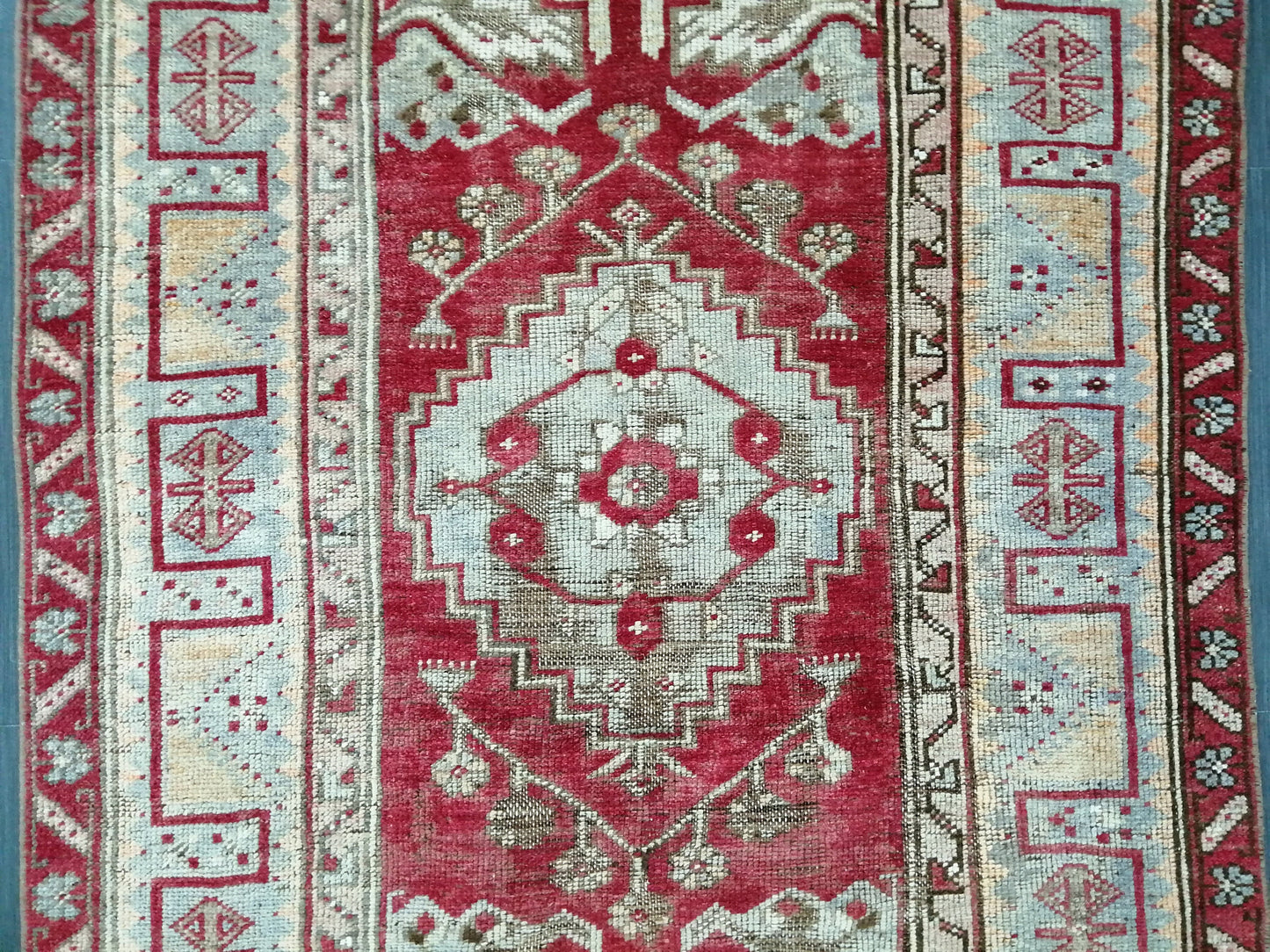 Antique Oriental RUG 3.5 x 6.3 TURKISH Oushak Rug Vintage Wool Rug Hand Made Rugs Vintage Rug