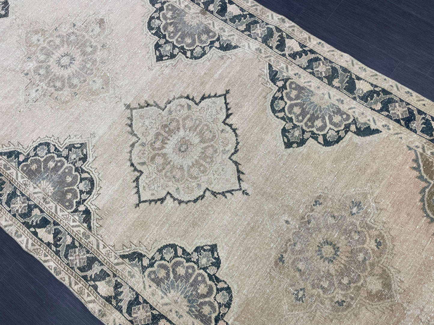 MUTED Turkish Runner Rug 5 x 13.5 Runner Antique Oushak Runner Faded Vintage Runner Rug Muted Vintage Muted Runner Rug Persian Runner