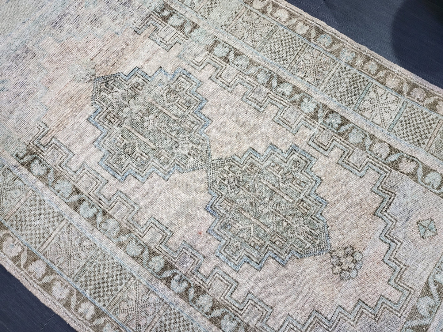 Muted Rustic Rug, Floor 3.9 x 6.4 Rug, Persian Rug, Muted Turkish Rug, Farmhouse Rug, Vintage Rug, Wool rug,Handknotted rug