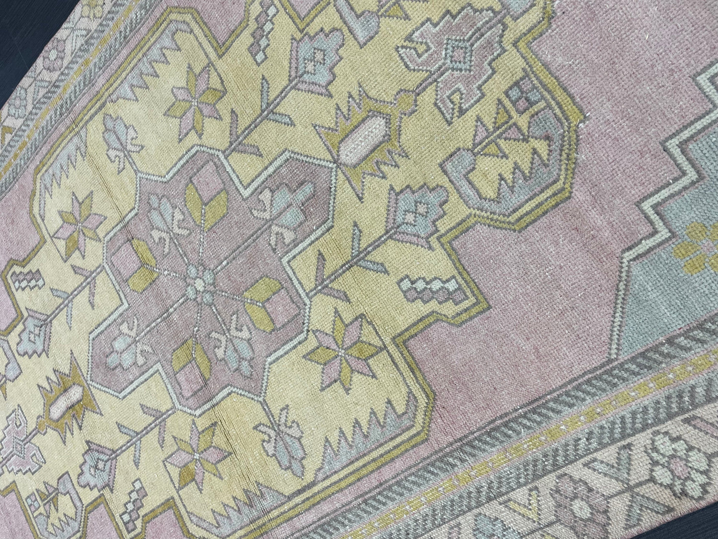 Muted Vintage RUG 4x9 TURKISH Rug Oriental Rug Vintage Oushak Rug Vintage Persian Wool Rug Handmade Rug Vintage Turkish Rug Discounted Rugs
