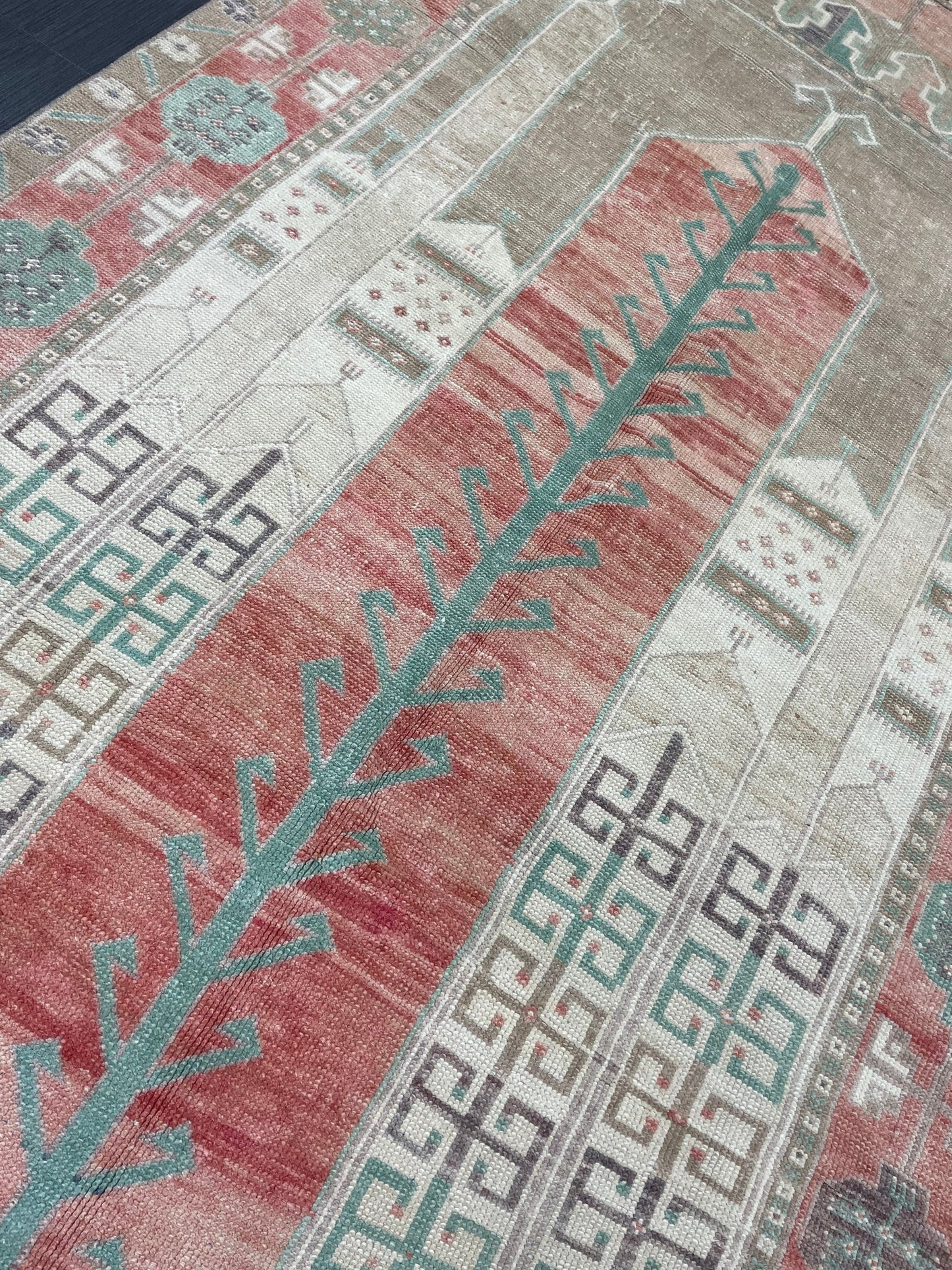 Vintage Handmade Rug Muted 4.7 x 8.3 Vintage Rug Wool Oushak Rug Hand Made Rugs Vintage Turkish Rug Living Room Rug