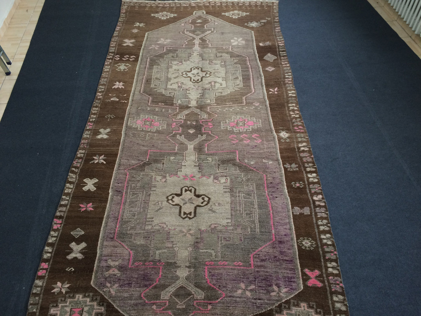 Vintage Large Area Rug 5x12 Turkish Rug Runner Rug Wool Living Room Rug Oushak Rug Vintage rug Farmhouse rug