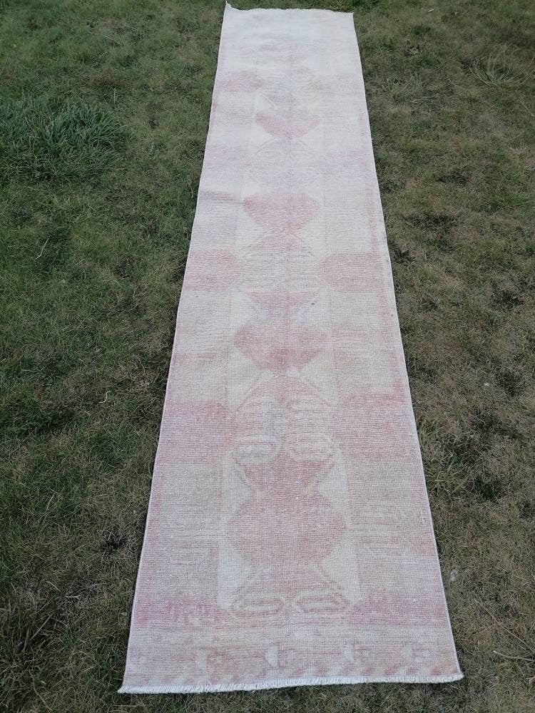 Muted runner rug vintage runner rug turkish runner 2'7x 11'10 muted wool runner rug vintage oriental runner art runner rug