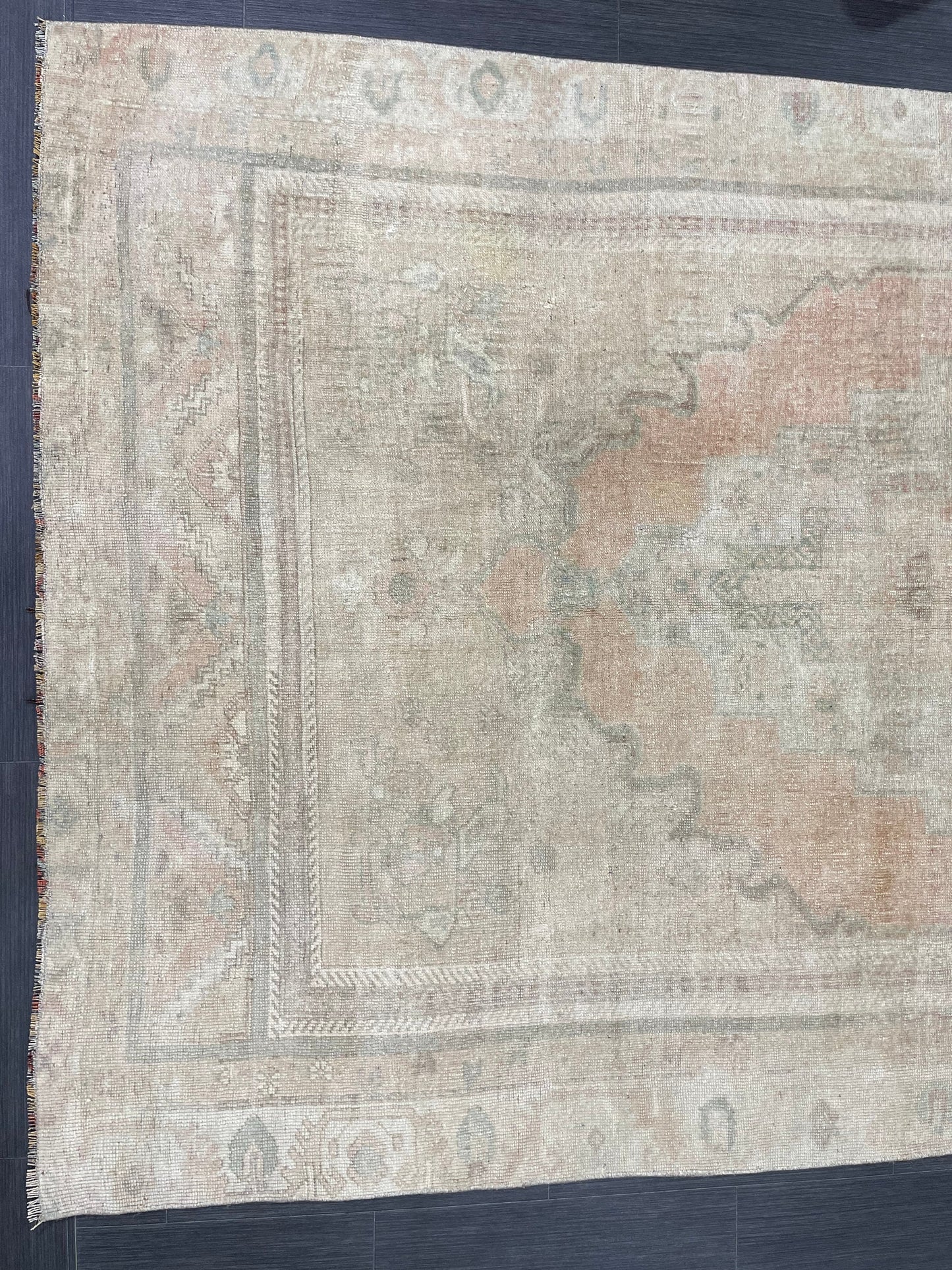 MUTED Vintage RUG 5x9 TURKISH Oushak Rug Vintage Hand Knotted Rug Antique Persian Hand Made Rugs Turkish Rug Handmade Wool Rug