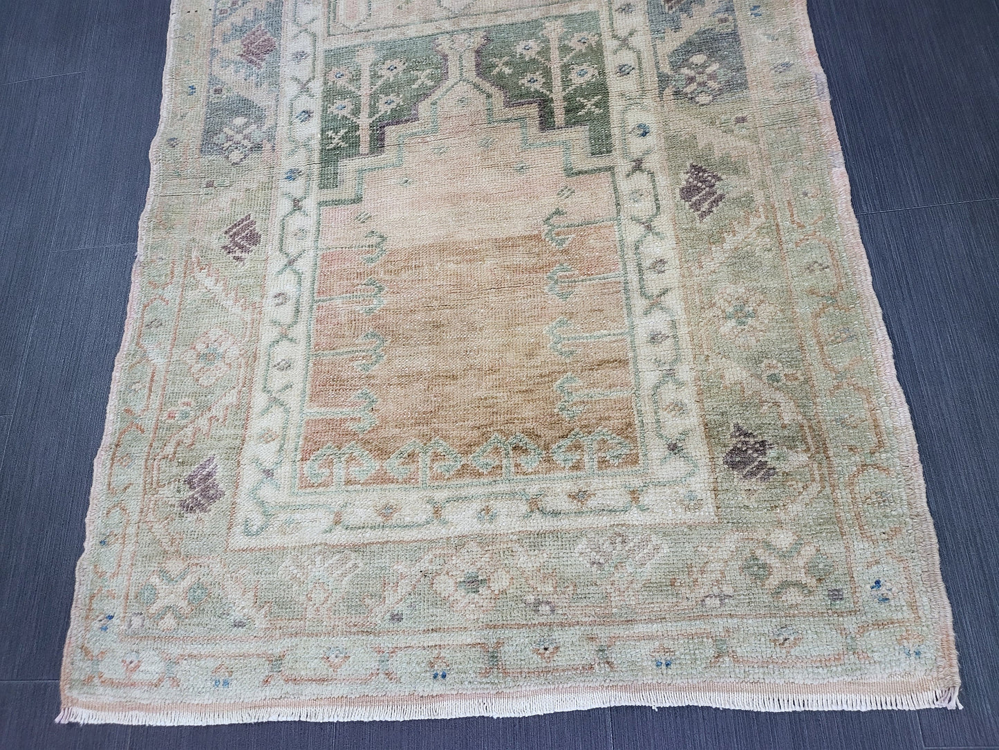 Handmade Rug, 2.9 x 4.5 Oushak Rug, Rustic Rug, Persian Rug, Turkish Rug, Farmhouse Rug, Vintage Rug, Wool rug, Hand Knotted Rug