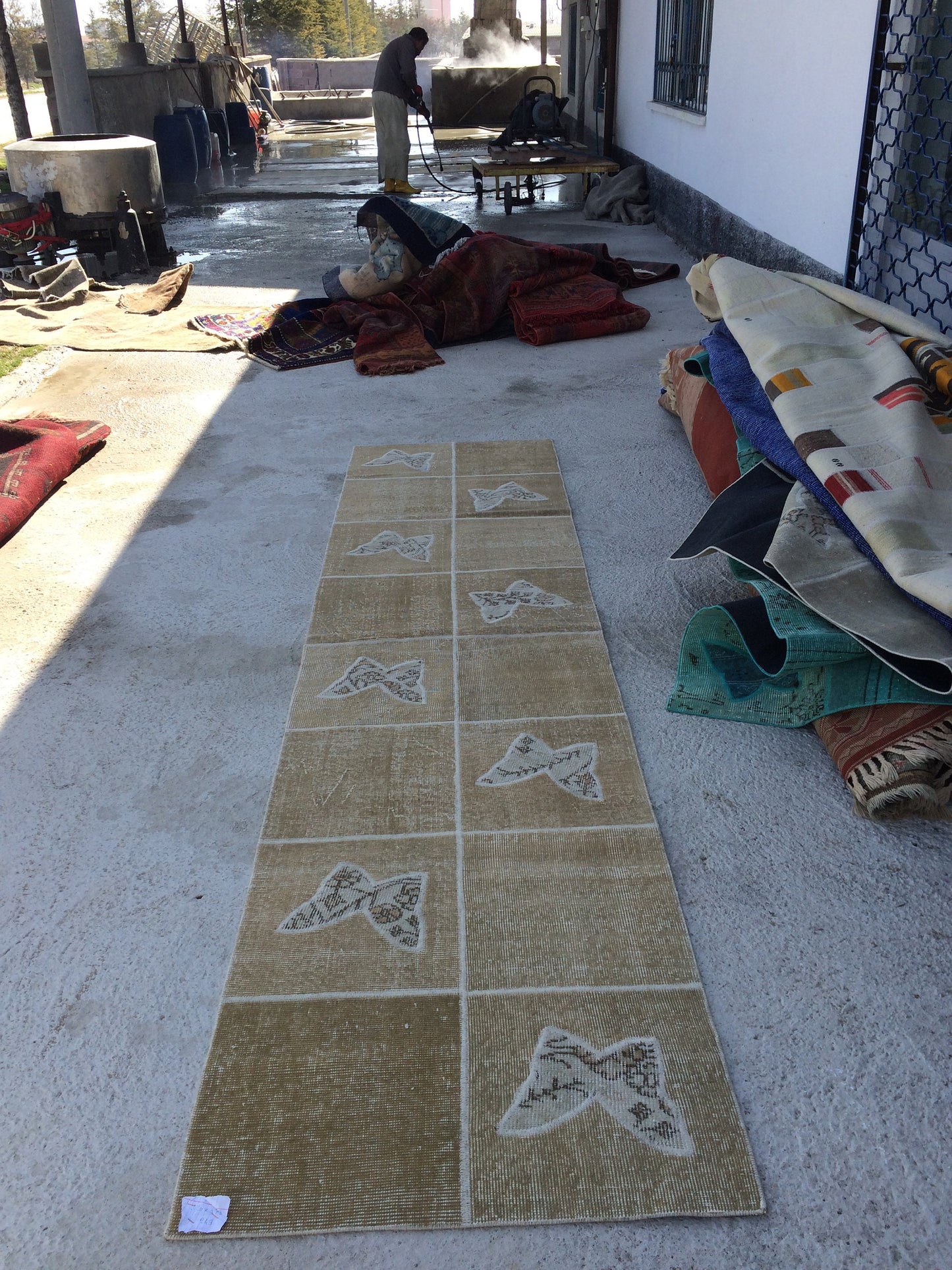 Butterfly Runner Rug, Patchwork Runner Rug, Living Room Rug,Oushak Rug,