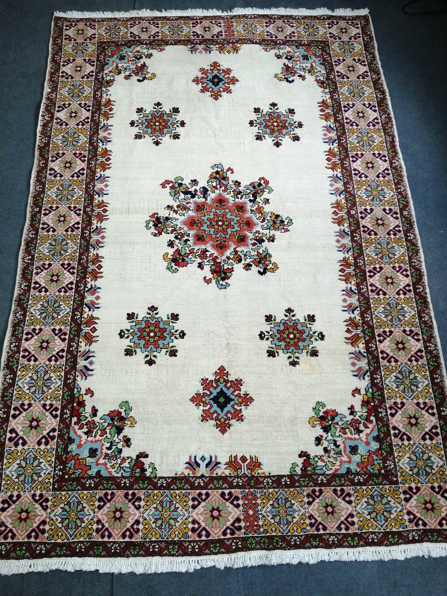6.5 x 9.8 OUSHAK RUG TURKISH Oushak Rug Vintage Oriental Rug Vintage Persian Rug Rug Persian Rug Hand Made Rugs Vintage Turkish Rug