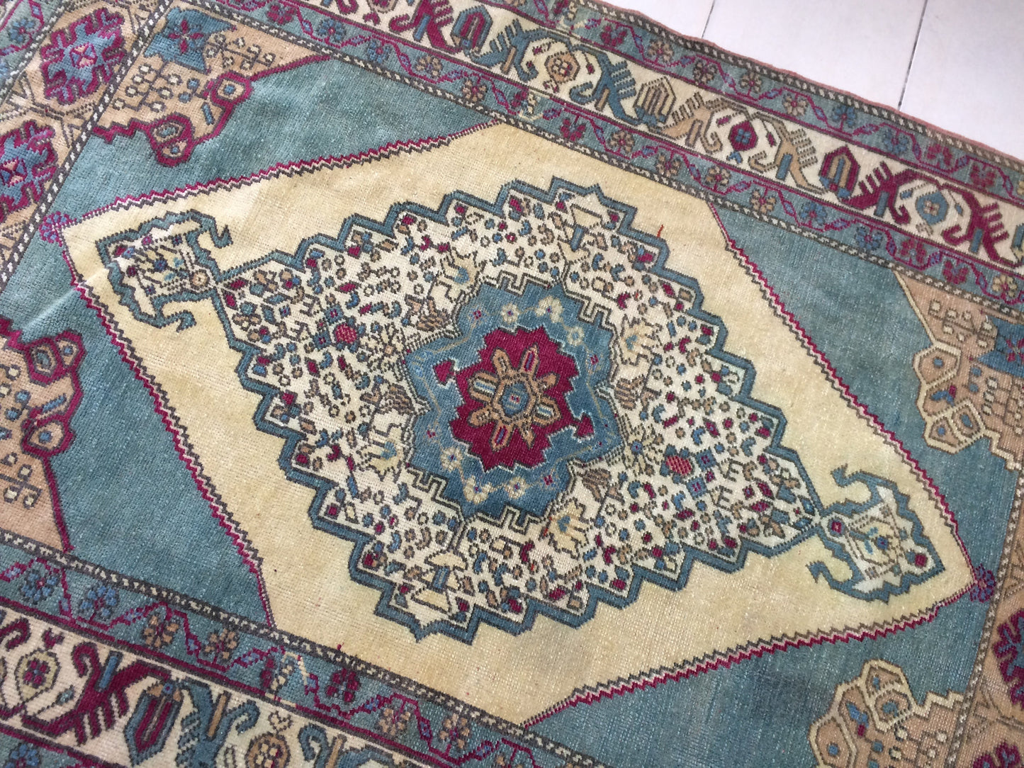 Turkish Rugs, Oushak Rug, Hand Knotted Rug, Wool Persian Rug,Handmade Rug, Wool Turkish Rug, Vintage Farmhouse Rug, Vintage Rug, Floor Art