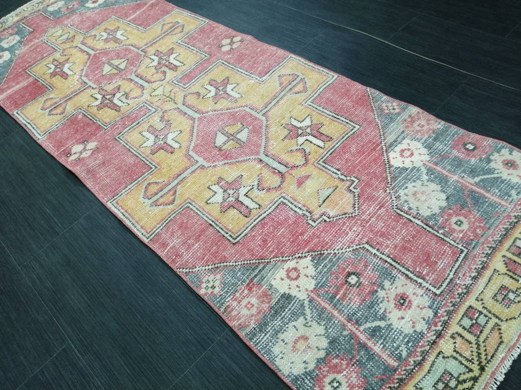 7.2 x 2.4 Runner Rug Turkish Runner Rug Vintage Runner Rug Hallway Runner Rug Kitchen Runner Rug Wool Runner Rug 2.4 x 7.2Wool Oushak Runner