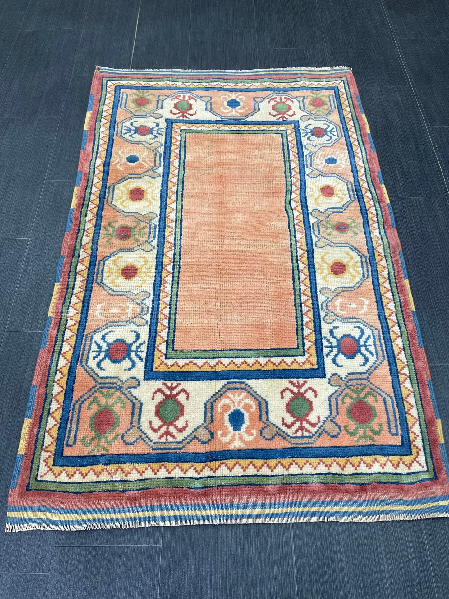 Handmade Rug Oushak 3 x 4.6 Rug Rustic Rug, Bohemian Rug, Rug Runner, Turkish Rug, Farmhouse Rug, Vintage Rug, Wool rug