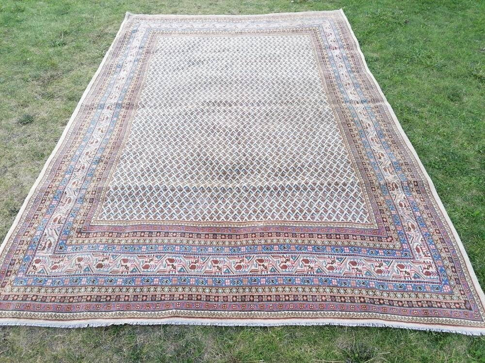 7'2x10'6 persian wool rug, vintage wool rug, oushak hand made rug, bohemian rug, living room rug