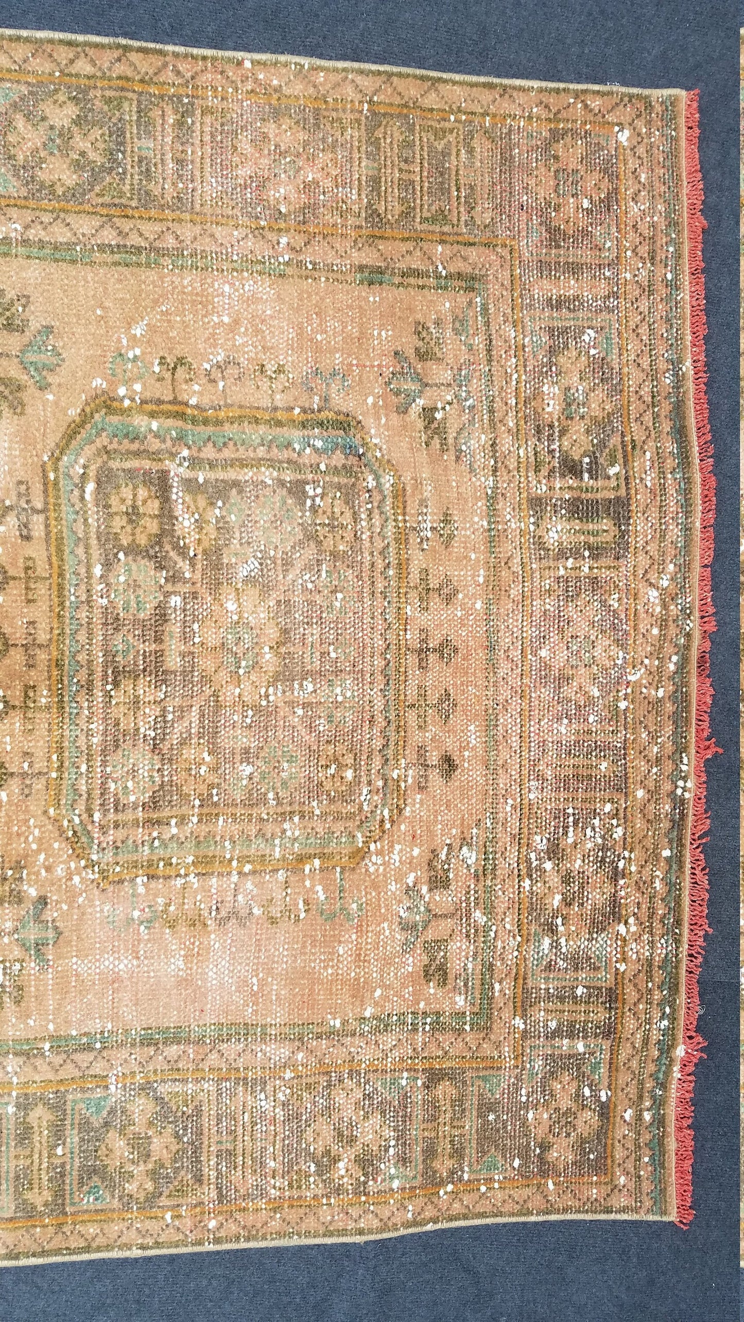 Oushak turkish rug, vintage rug, vintage oushak rug, vintage anatolian rug,unique hand made rug,kitchen rug 10'8x4'6