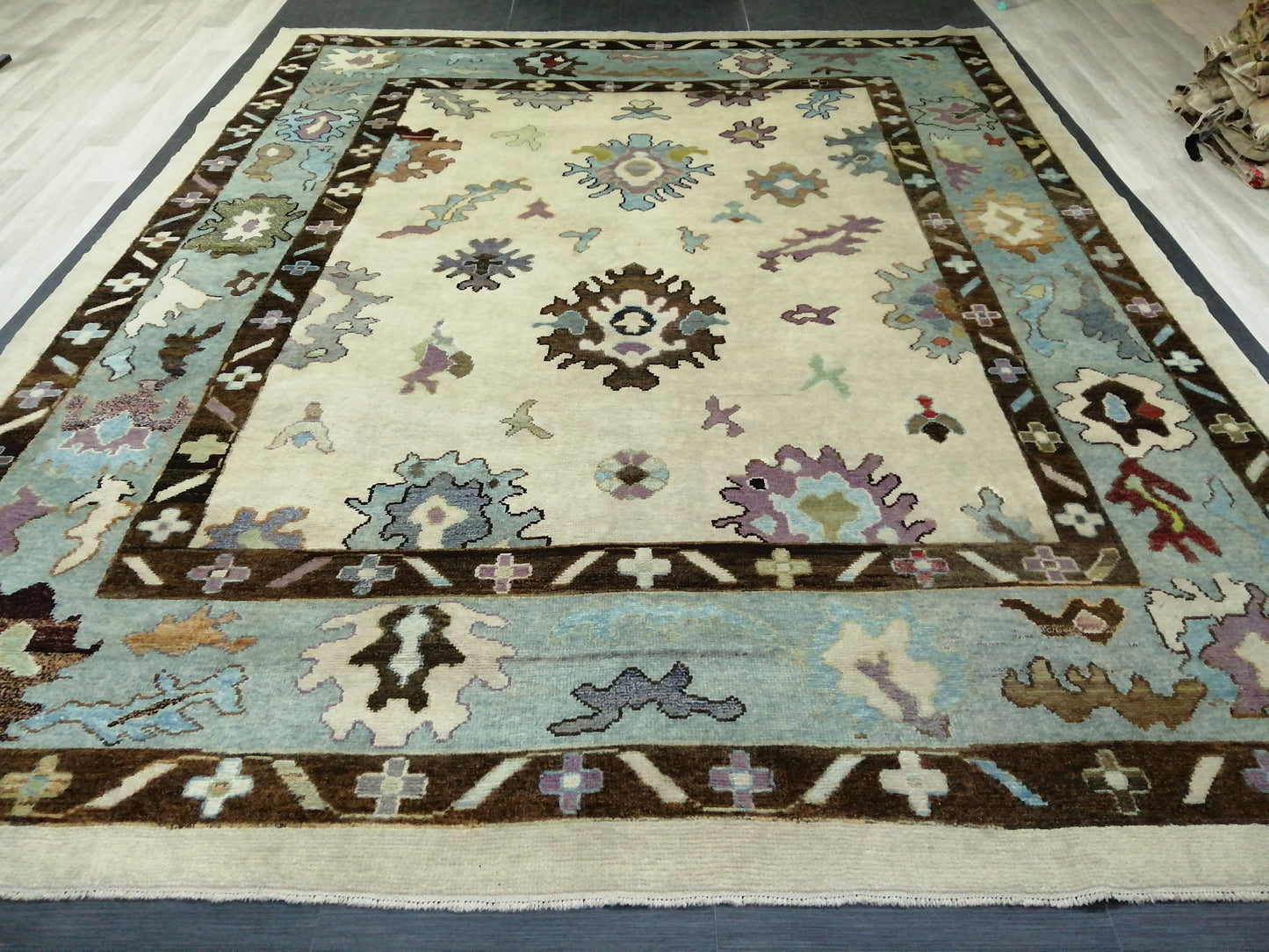 11.8 x 9.5 Large OUSHAK RUG, Wool TURKISH Oushak Rug, Vintage Oushak Rug, Rug, Wool Oushak Rug Hand Made Rugs, Made In Turkey 9x12
