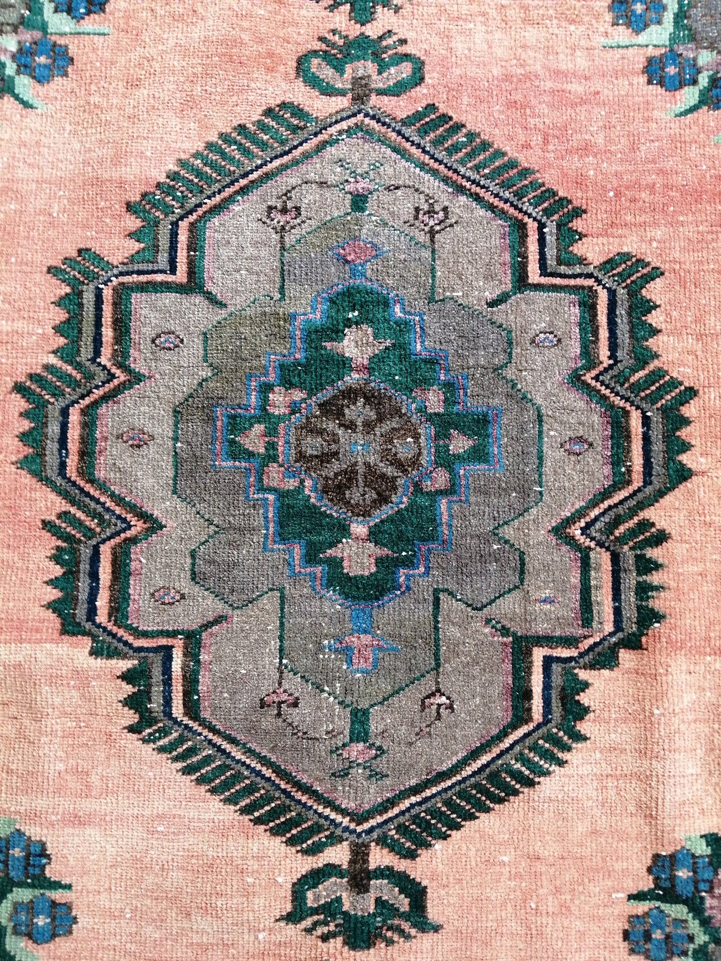 Turkish Rug 5x12, Large Area Rug , Vintage Rug, Oushak Rug, Oriental Runner