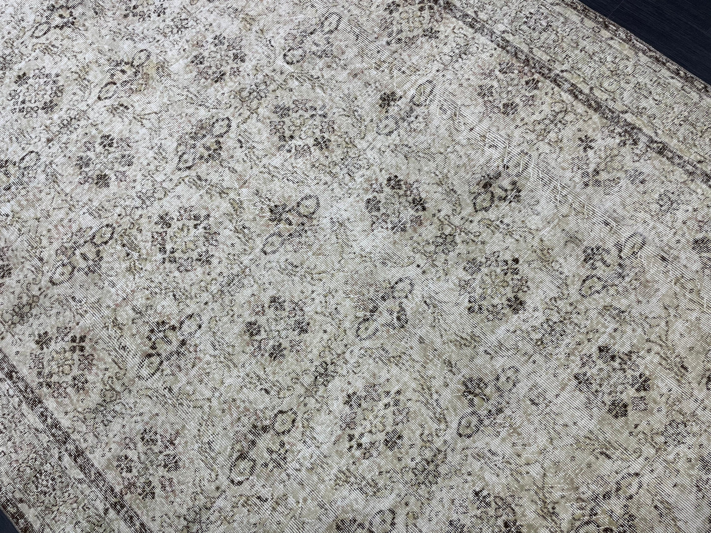 Hand Knotted Rug 6.7 x 10.5 TURKISH Rug Vintage Rug Oushak Rug Wool Distressed Rug Handmade Rugs Vintage Turkish Rug