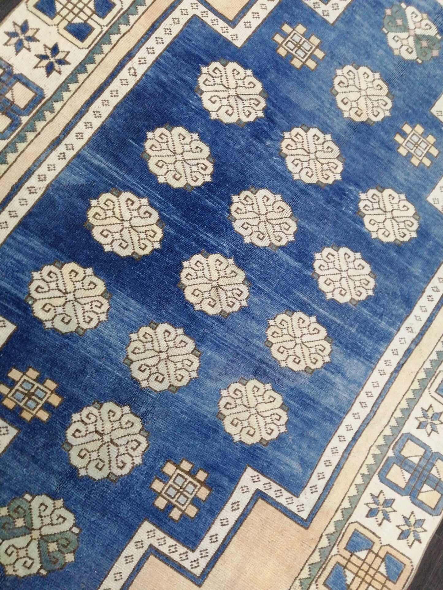 Blue Rug 8.2 x 5.8 Vintage Oriental Rug, Oushak Rug, Rustic Rug, Bohemian Rug Turkish Rug, Farmhouse Rug, Vintage Rug, Wool rug Oriental Rug