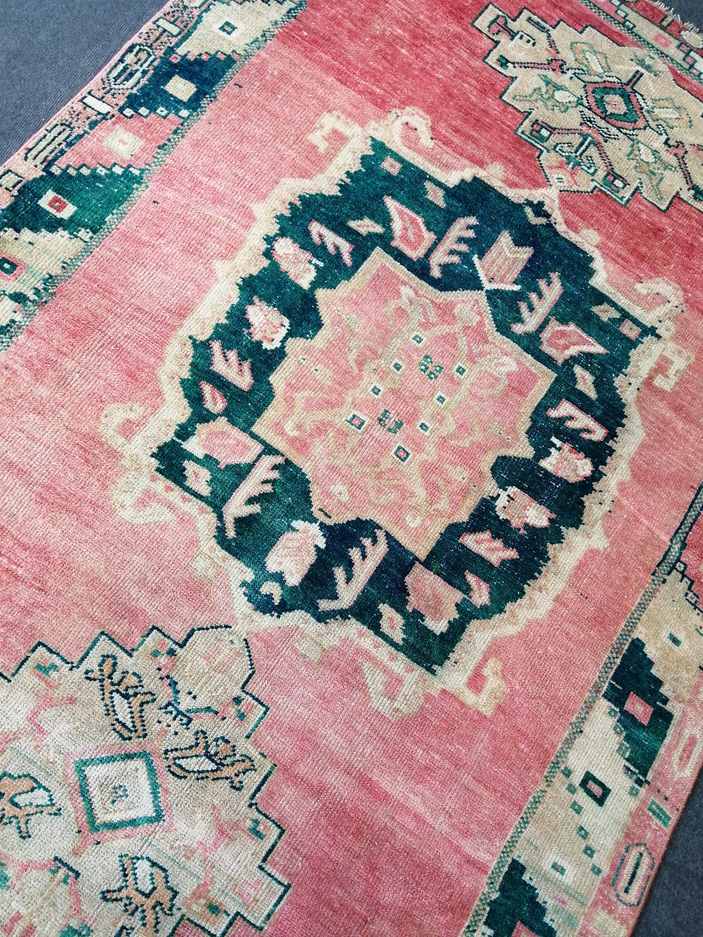 Handmade Runner RUG TURKISH 4.4 x 10.9 Rug Vintage Oushak Runner Rug Vintage Runner Rug Wool Oriental Rug Vintage Turkish Rug