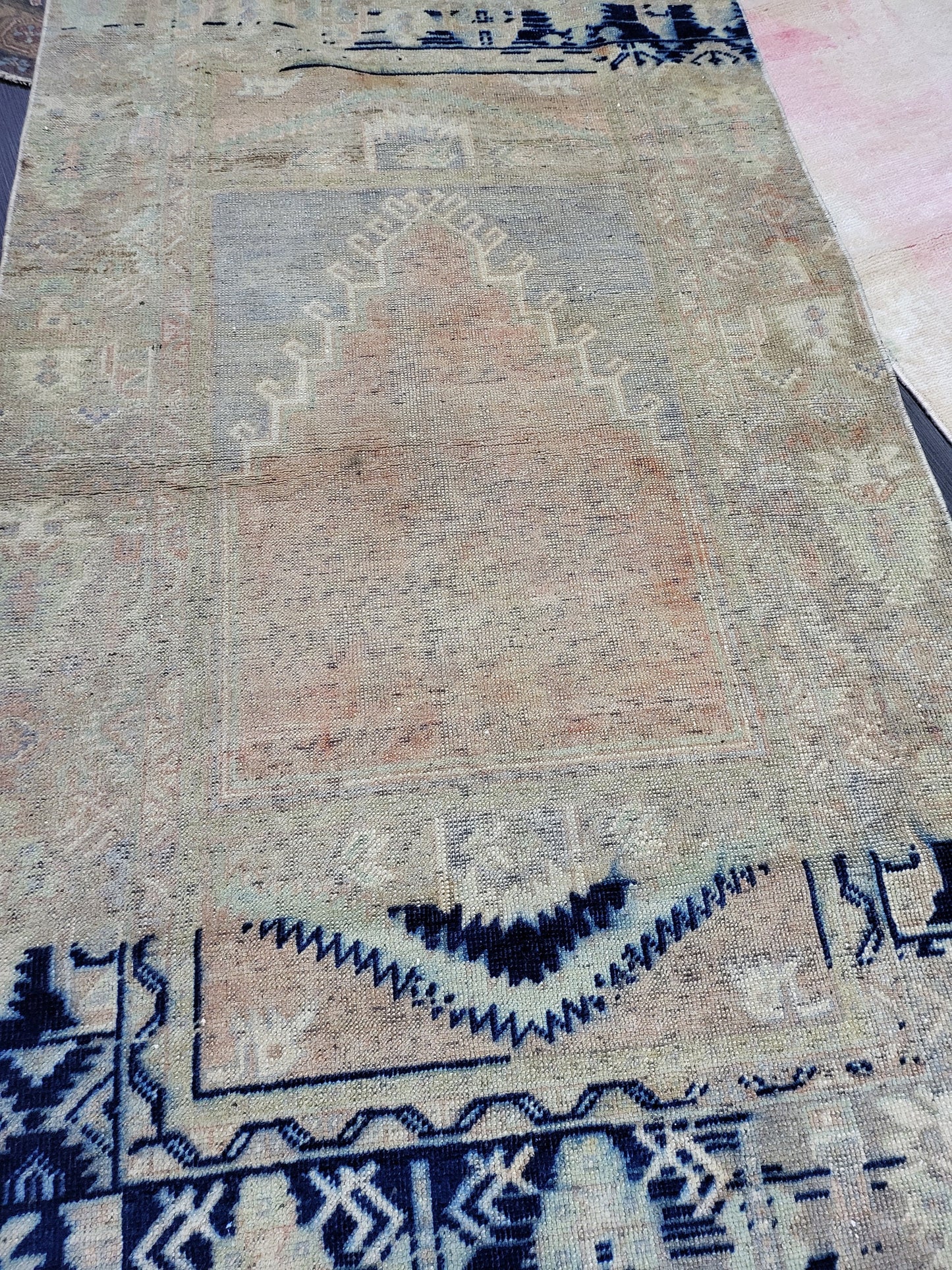 Handmade 3.2 x 6 Rug, Oushak Rug, Rustic Rug, primitive Rug, Fun Rug, Turkish Rug, Farmhouse Rug, Vintage Rug, Wool rug