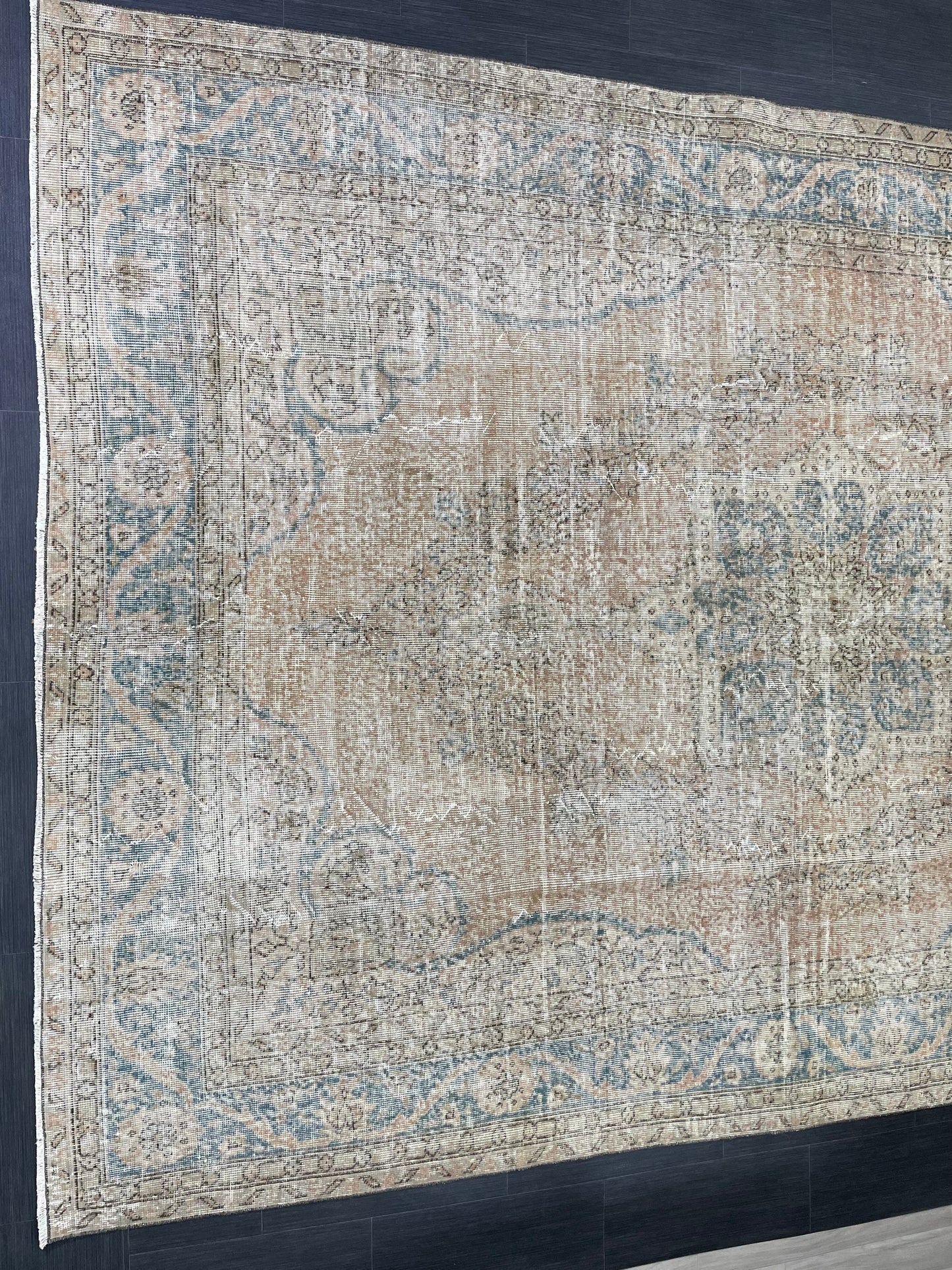 Vintage RUG Hand Knotted 7.5 x 10.6 TURKISH Rug Vintage Oushak Rug Wool Distressed Rug Handmade Rugs Vintage Turkish Rug