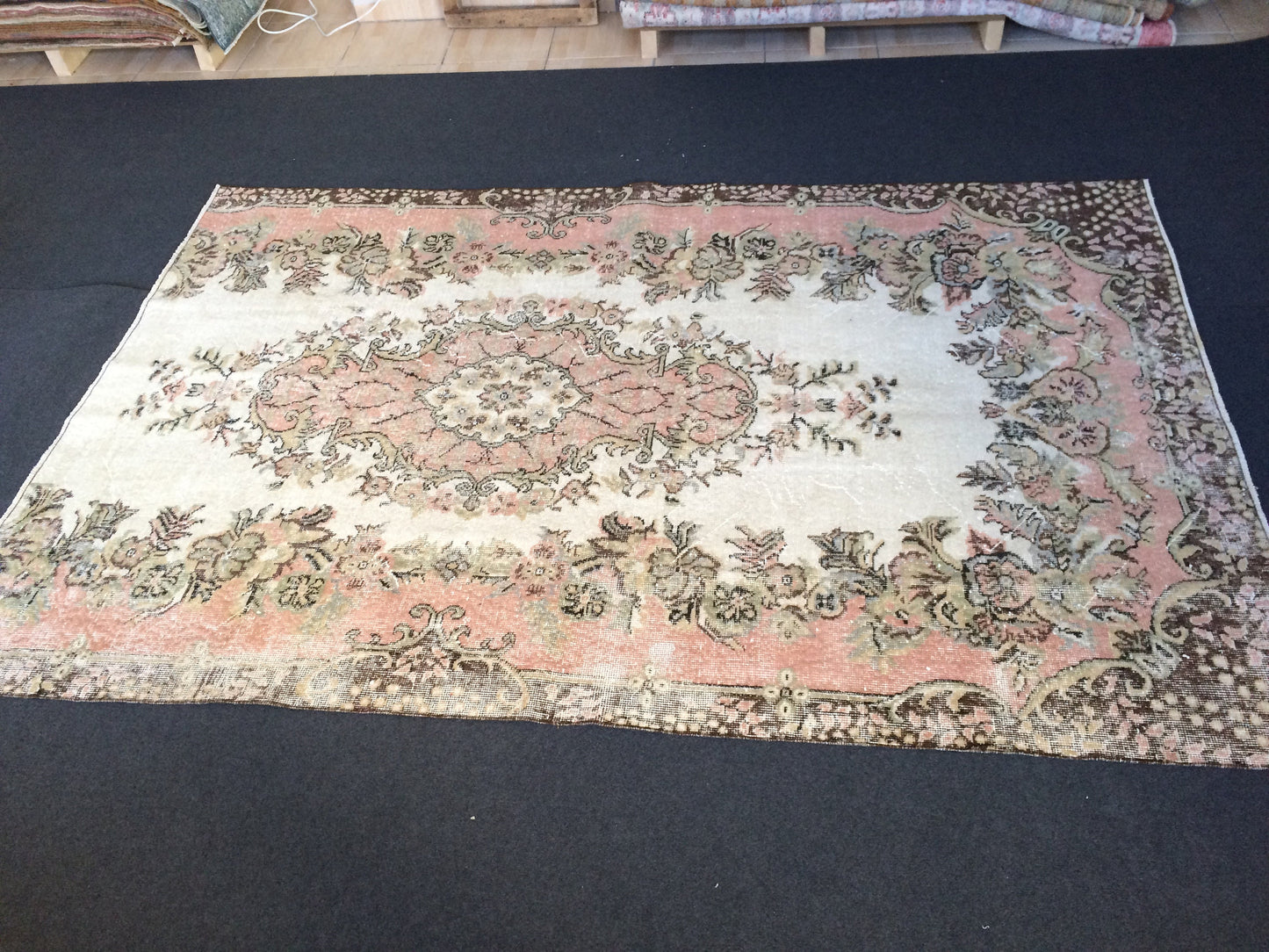 7.8 x 5.2 Pink Large Area Oushak Rug Vintage Rug Turkish Rug Hand Made Rug