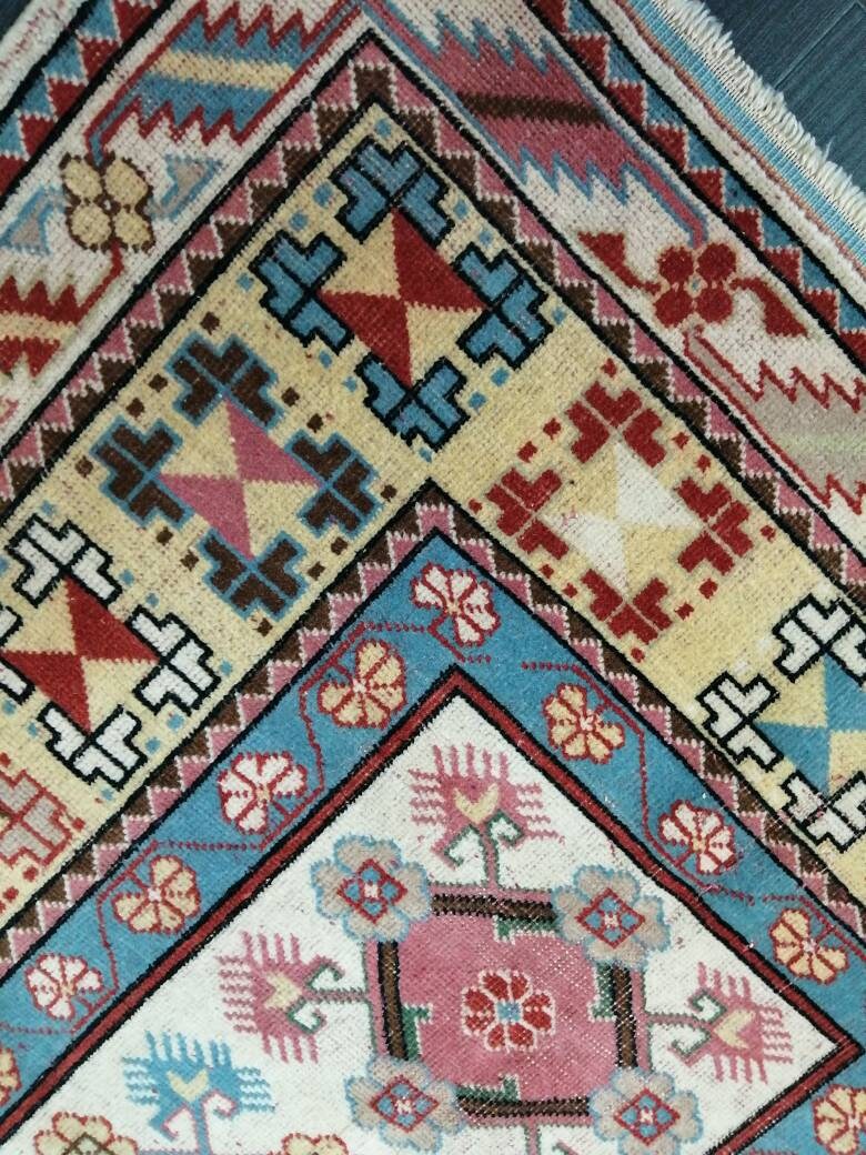 6.4 x 3.9 VINTAGE Rug Hand Made Runner Rug, Oushak Runner Rug, Rustic Rug, Bohemian Rug, Rug Runner, Turkish Rug, Farmhouse Rug