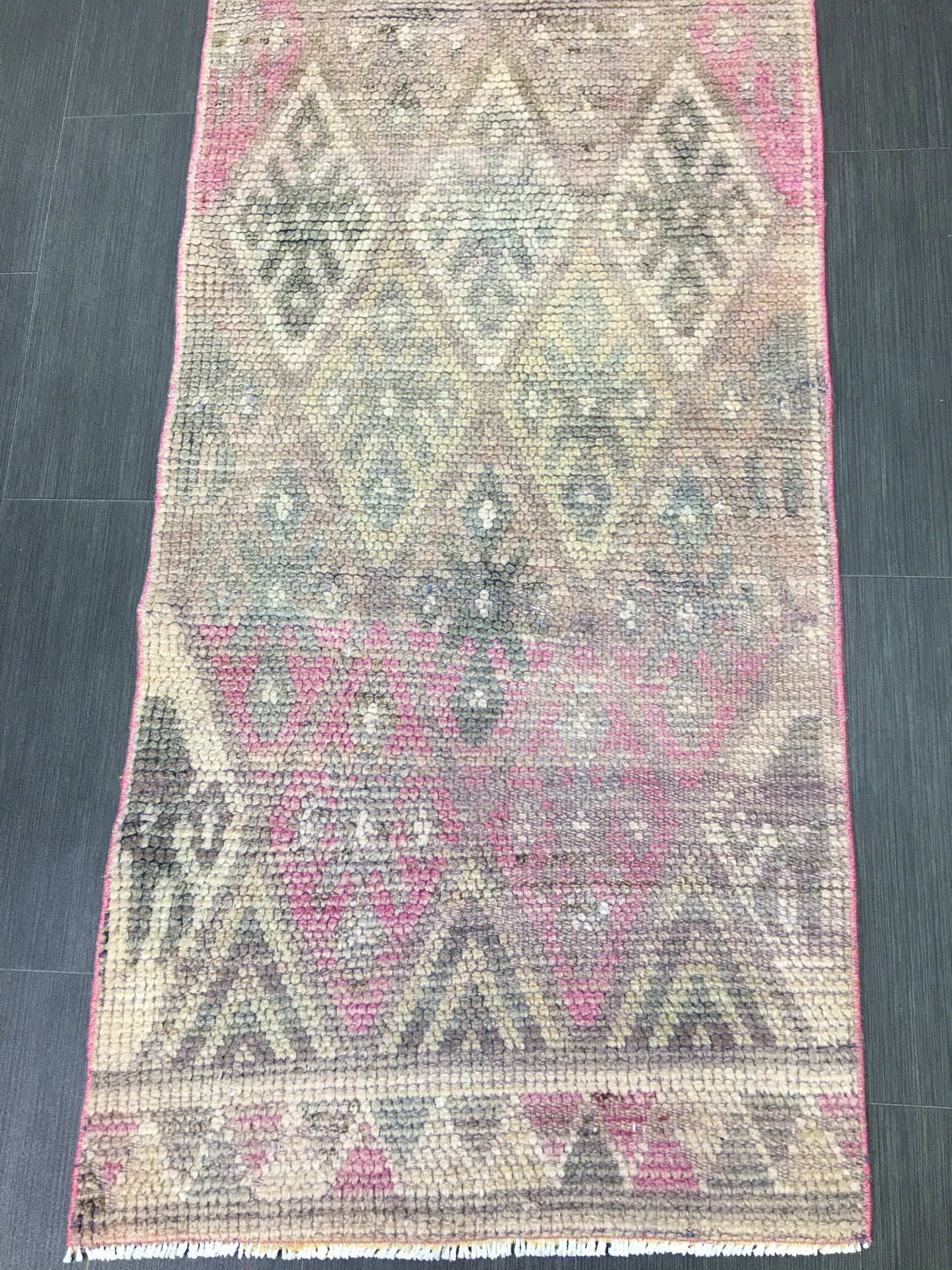 Handmade Runner Rug 2.4 x 8.5 Turkish Runner Rug Vintage Runner Rug Hallway Runner Rug Kitchen Runner Rug Wool Runner Rug Wool Oushak Rug