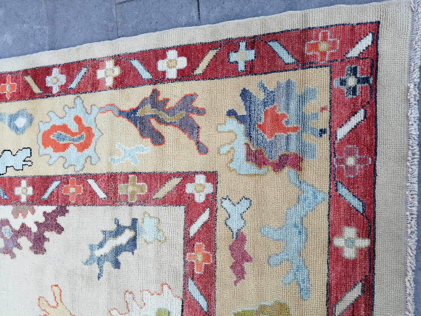 12 x 9 OUSHAK RUG, TURKISH Oushak Rug, Vintage Oushak Rug, Rug, Wool Oushak Rug Hand Made Rugs, Made In Turkey 9x12 Oushak Rug