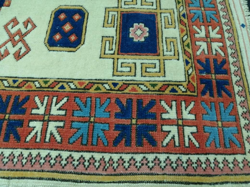 Vintage Rug 5.2 x 3.6 HAND MADE Rug Vintage Turkish Rugs Oushak Rug Hand Made Rug, Vintage Oushak Rug, Wool Rug