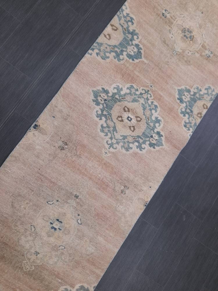 Muted Vintage Runner Rug 2.8 x 13 Muted Hallway Runner Kitchen Runner Rug Muted Staircase Runner Rug Muted Oushak Rug XĹ Turkish Runner Rug