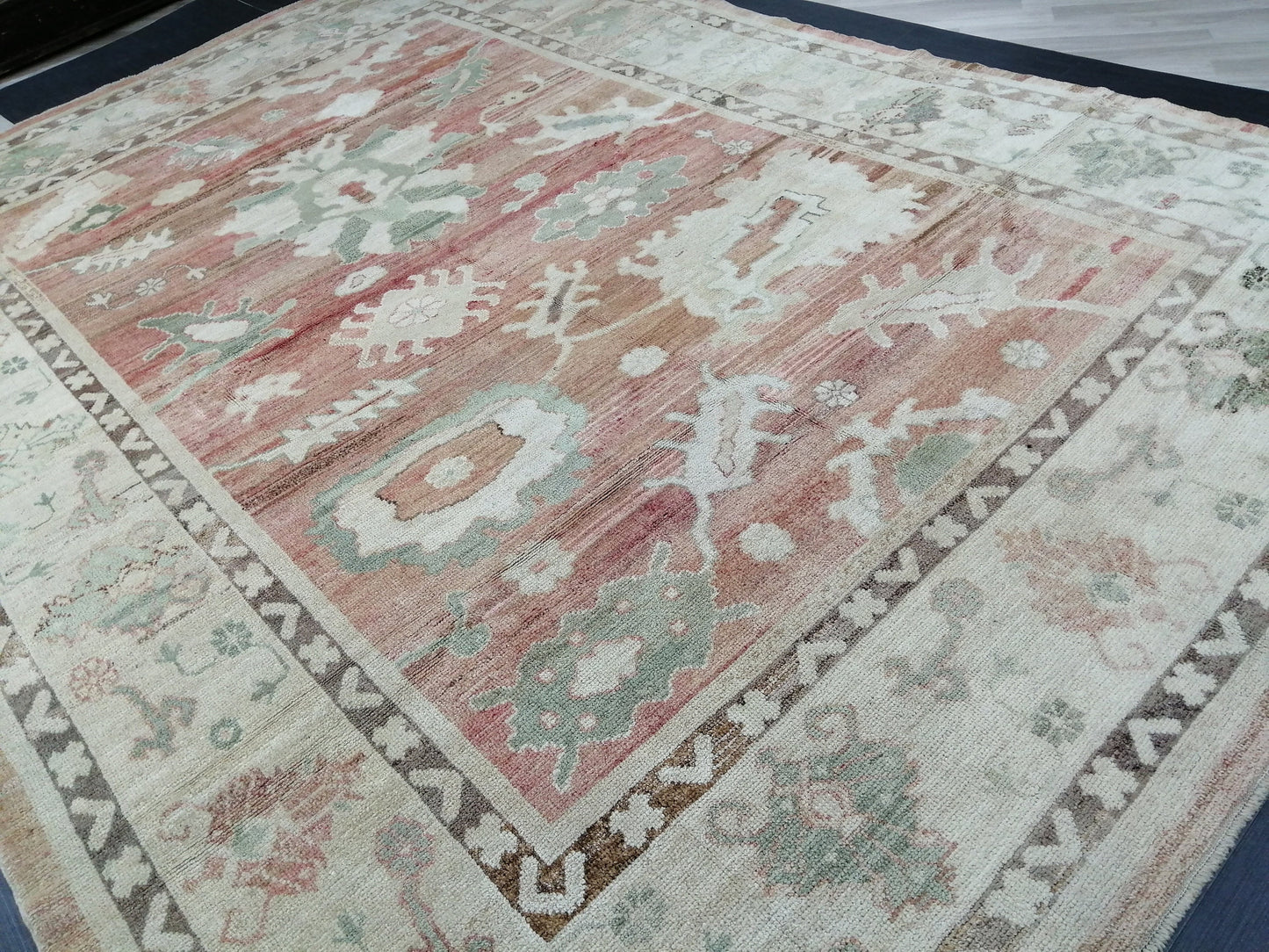 Vintage Muted OUSHAK RUG,12.5 x 8.9 Oushak Rug, Vintage Oushak Rug Wool Oushak Rug Hand Made Rugs, AUTHENTIC Oushak Rug