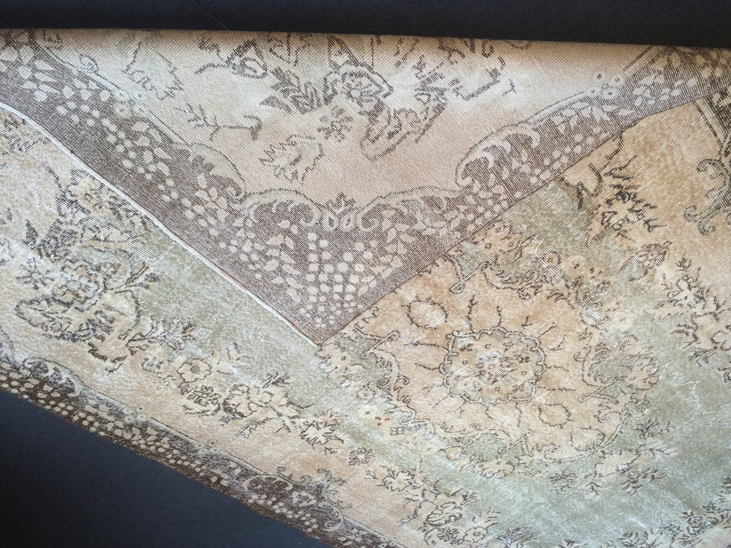 6.5 x 10.8 Vintage Light Green Rug, Large Area Vintage Rug, Oushak Rug,Turkish Rug Hand woven Rug 6.5x11 Muted Rug