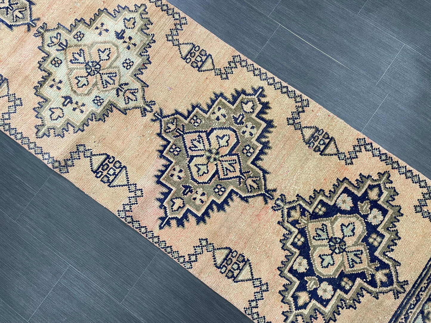 Hand Knotted Oushak Runner 2.6 x 11 Rug Turkish Runner Vintage Runner Hallway Runner Rug Persian Kitchen Runner Rug Oriental Wool Runner Rug