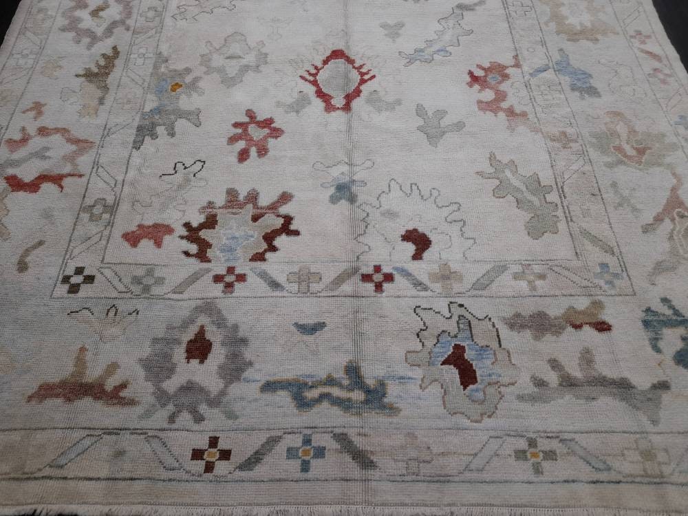 8.5 x 12 Muted Turkish RUG TURKISH Oushak Rug Muted Oushak Rug Vintage Rug Wool Oushak 9x12 Rug Hand Made Rug Authentic Oushak Rug