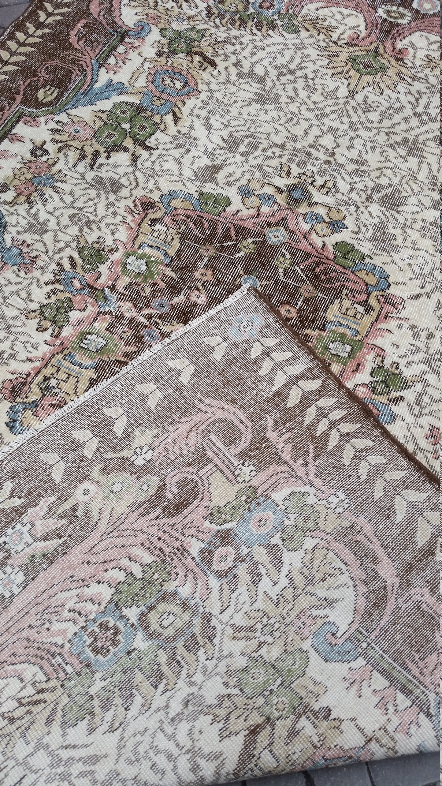 6.6 x 10 Vintage rugs Turkish rug Oushak Rug Oriental Rug Hand Knotted Wool Rug Vintage Persian Rug