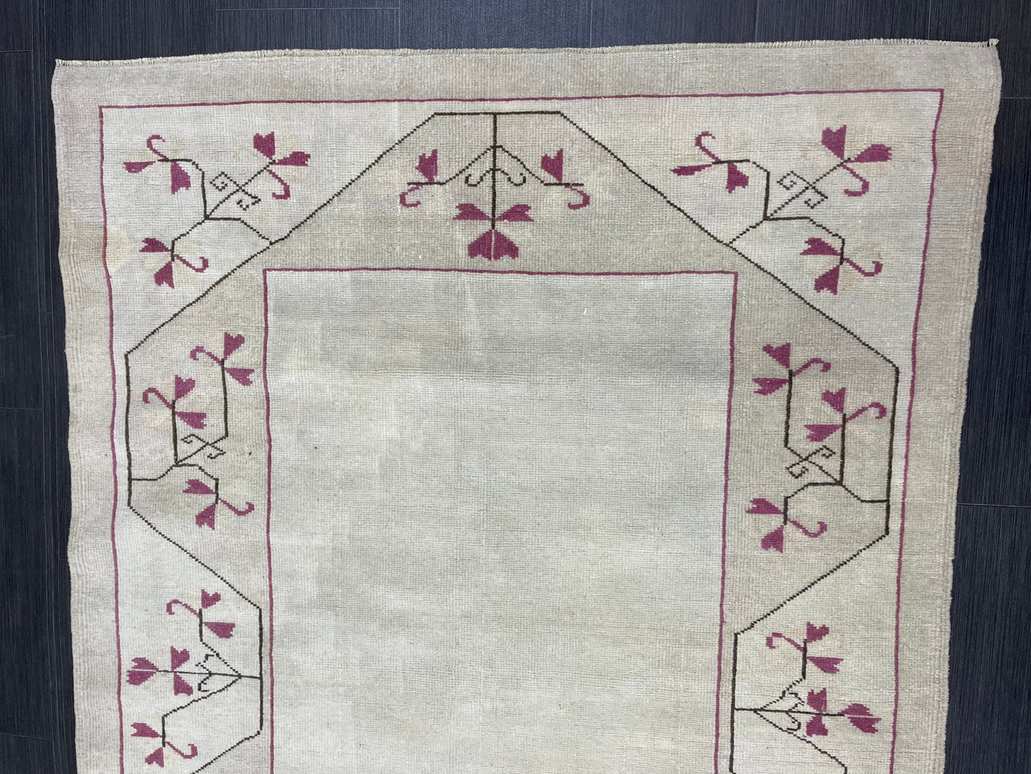 Bathroom Handmade Rug, Vanity 4 x 5.6 Rug , Oushak Rug, Wool Oriental Rug, Persian Rug, Vintage Turkish Rug Hand Knotted Wool Rug