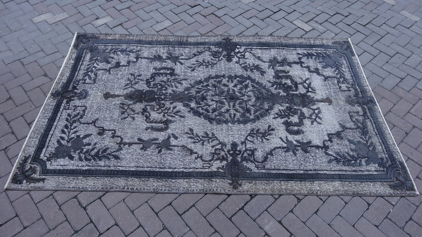 Grey Area Rug Vintage Rug Vintage living room rug Dark wool Oriental RUG, Turkey Rugs Modern Oushak Rug Modern rug, Vintage Rug Persian