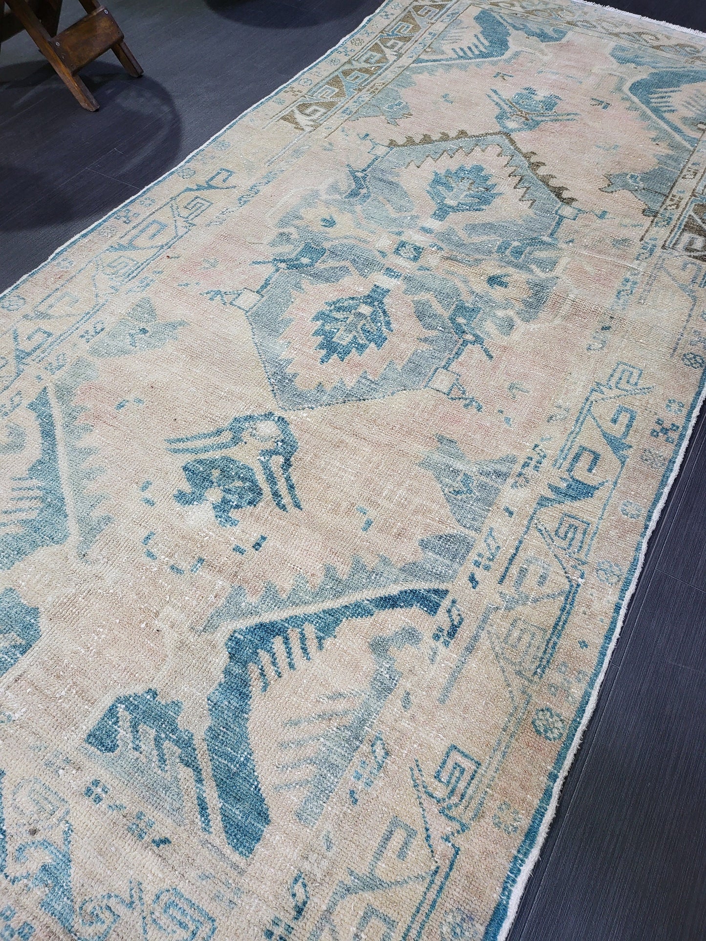 OUSHAK RUG, TURKISH 3.4 x 7.2 Rug, Vintage Persian Rug, Vintage Rug, Wool Handknotted Rug, Handmade Rugs, Vintage Turkish Rug