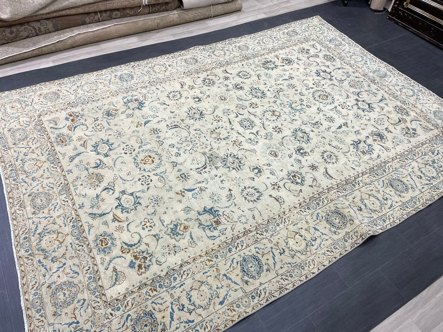 Large Persian RUG 7.6 x 11 Handmade Rug Vintage Turkish Rug Vintage Rug Muted Wool Oushak Rug Hand Made Rugs Art Rug