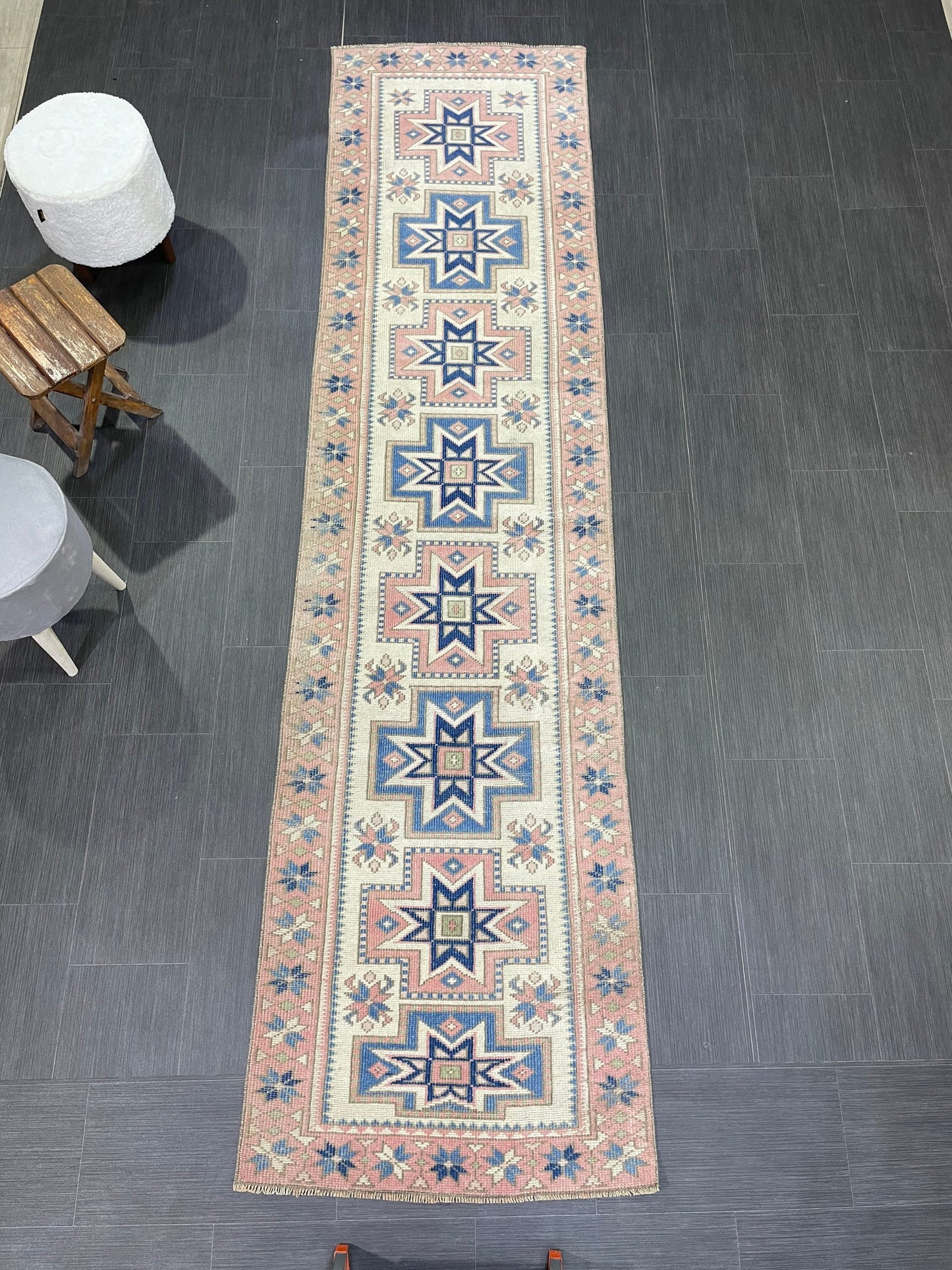 Vintage Persian Runner Rug 2.5 x 10.4 Antique Runner Rug Handmade Runner Staircase Runner Distressed Runner Wool Runner Rug Oriental Runner