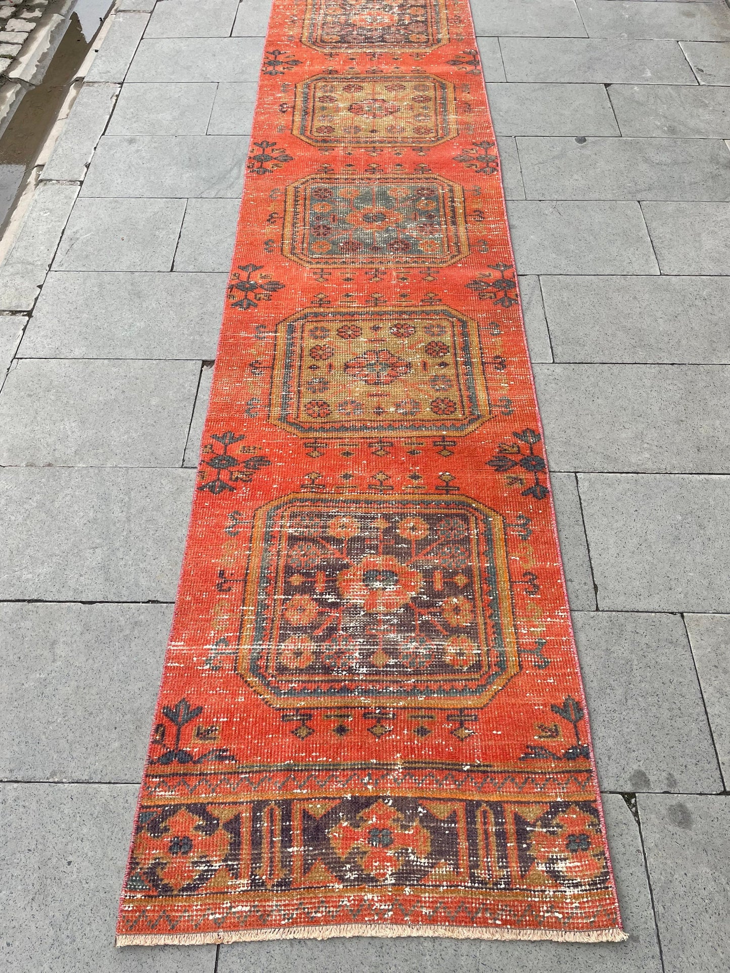 Vintage Staircase Runner Rug 2.3 x 28.4 ft Extra Long TURKISH Runner Rug Vintage Runner Rug Runner Rug Runner Hand Knotted Runner