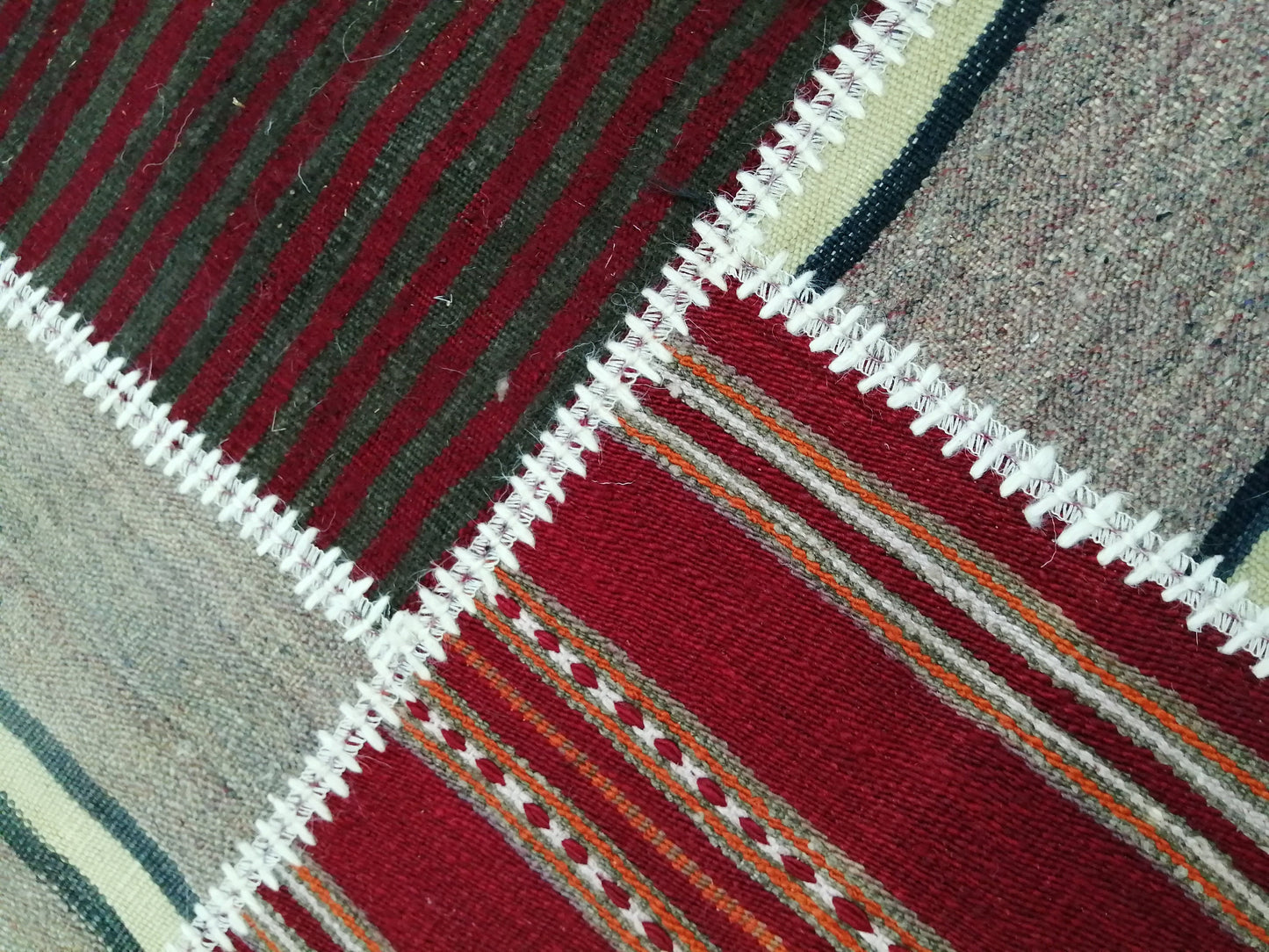 Patchwork Flatwoven Rugs, Hand Made Rug, Oushak Rug, Rustic Rug, Bohemian Rug, Rug Runner, Turkish Rug, Farmhouse Rug, Vintage Rug, Wool rug
