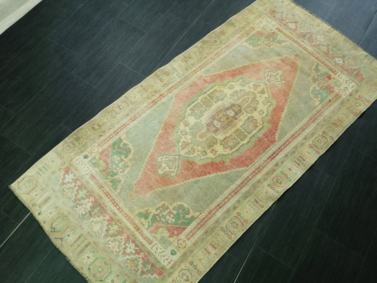 6.6 X 3.2 Vintage Rugs TURKISH HAND MADE Rugs Vintage Turkish Rugs Oushak Rug Turkish Oushak Rug, Vintage Oushak Rug, Wool Rug